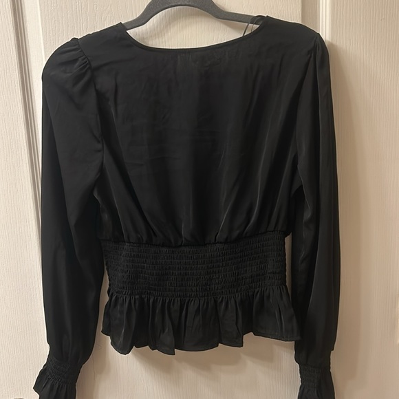 WOMANS BLACK SATIN SHIRT - Picture 6 of 7